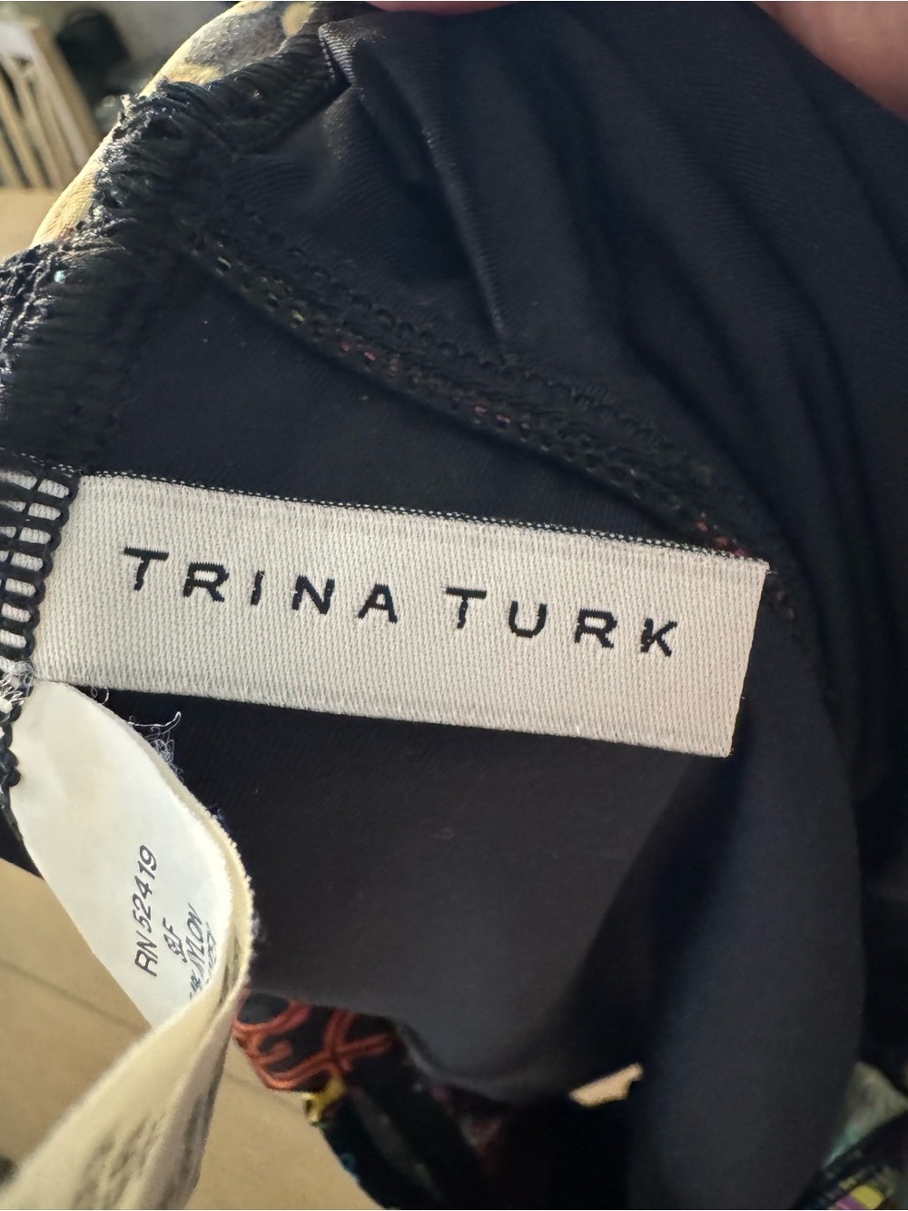Trina Turk Black One-Piece Swimsuit with Neon Floral Paisley Print - Picture 10 of 10